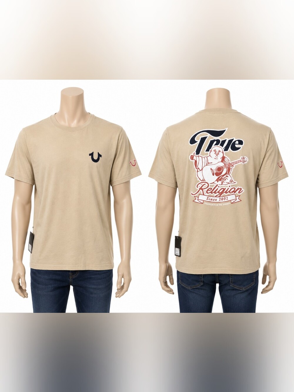 True Religion Tan Graphic Logo Short-Sleeve Tee